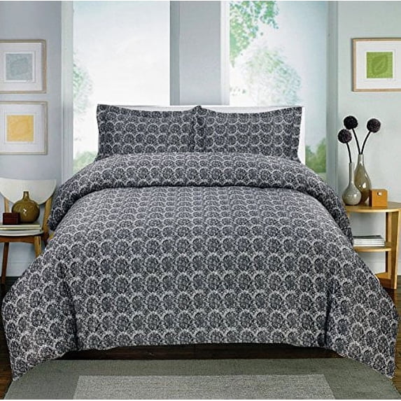 Paisley Collection Printed Sheet Set 600-Thread Count Cotton Rich (Full, Black)