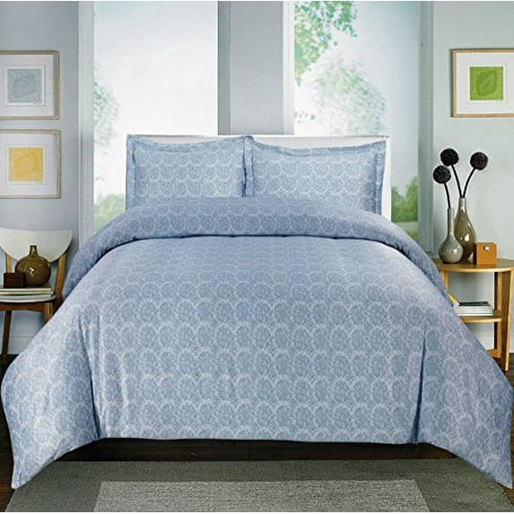 Paisley Collection Printed Sheet Set 600-Thread Count Cotton Rich (Twin, Blue)