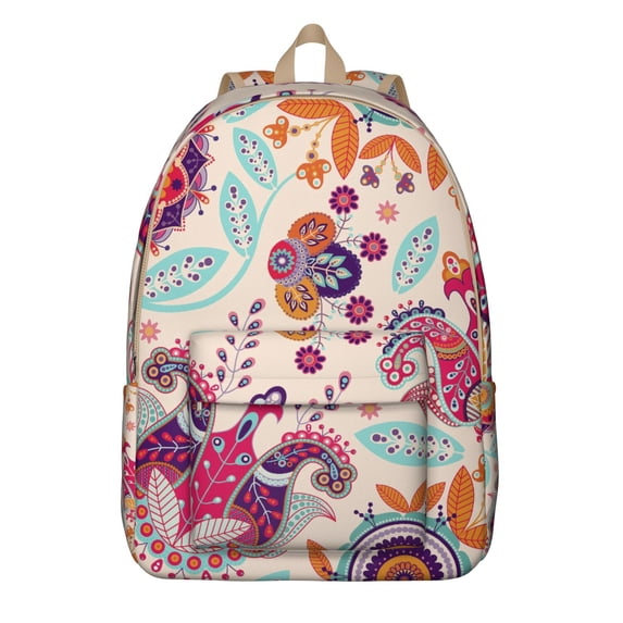 Paisley College School Backpack Bohemian, Chic Durable Daypack with Laptop Compartment, Multiple Pockets, Lightweight, Great Gift
