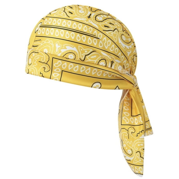 Paisley Cooling Headscarf Cap,Bandana Beanie, Breathable Sweat Wicking Helmet Liner, Elastic Pirate Head Wrap