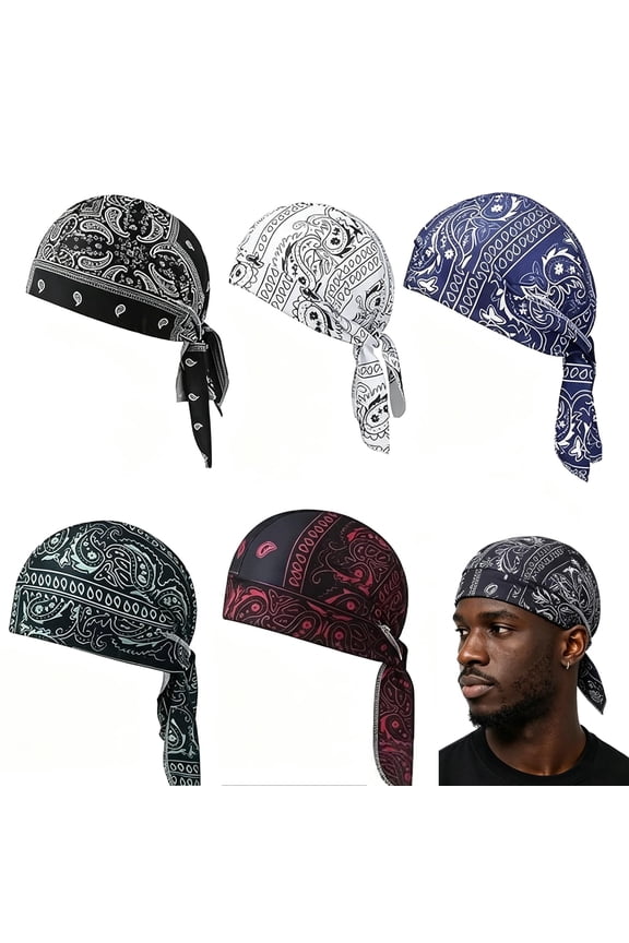 Paisley Cooling Headscarf Cap Breathable, Bandana Beanie Breathable Sweat Wicking Elastic Fit Outdoor Cycling and Running