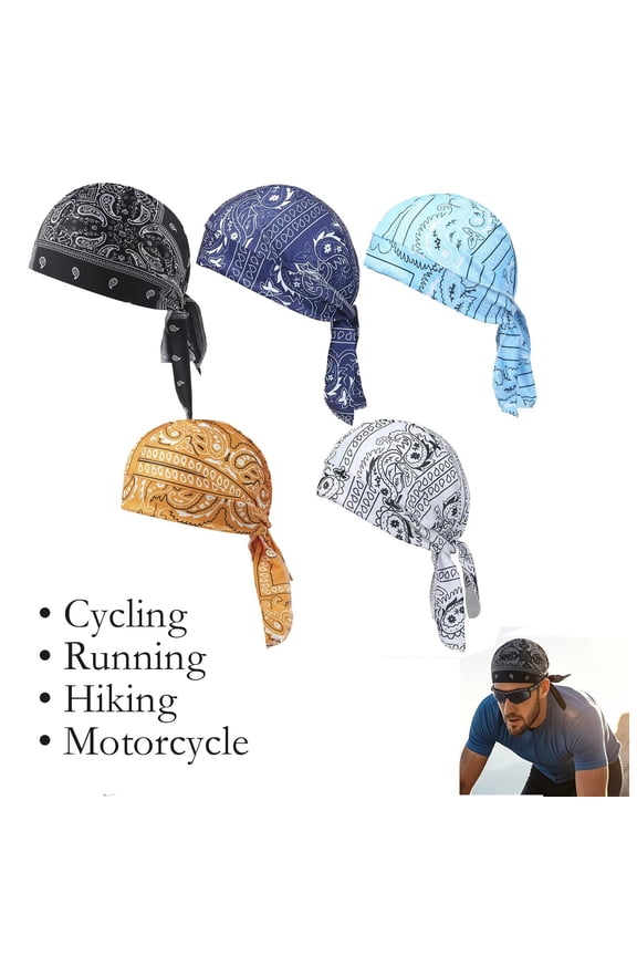 Paisley Cooling Headscarf Cap – Breathable Cooling Head Scarf Bandana, Adjustable Elastic Fit, Sweat Wicking Lightweight for Summer Outdoor Sports Motorcycle