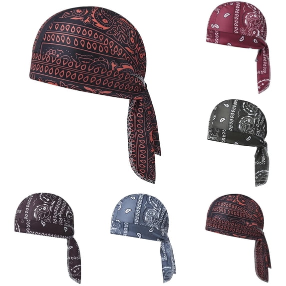 Paisley Cooling Headscarf Cap - Elastic Cycling Sports Cap Breathable Adjustable Bandana Hat Sweat Wicking Lightweight Summer Sun Protection for Outdoor Activities