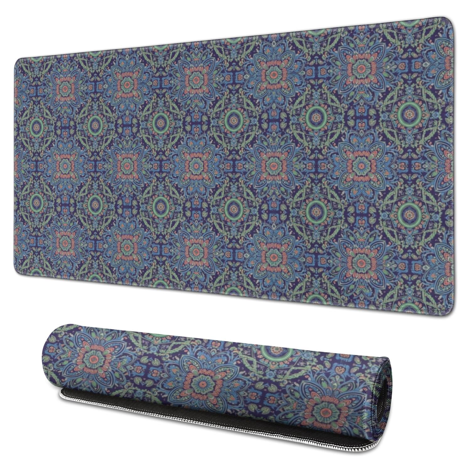 Paisley and Damask Blue Pattern Extended Large Mouse Pad, Large Mouse ...