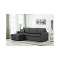 thumbnail image 1 of Paisley Dark Gray Linen Fabric Reversible Sleeper Sectional Sofa Storage Chaise, 1 of 9