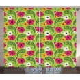 thumbnail image 1 of Paisley Decor Curtains 2 Panels Set, Bright Floral Pattern With Vivid Paisley Print Old Vintage Boho Style Decor, Living Room Bedroom Accessories, By Ambesonne, 1 of 3