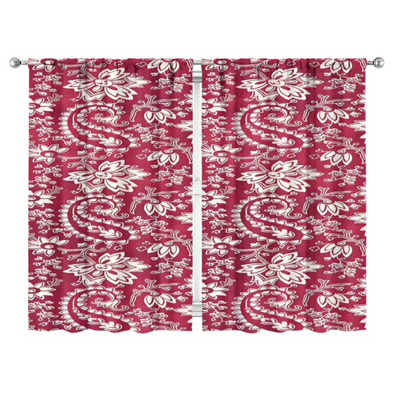 Paisley Design Curtains-Blackout Curtains Bedroom Decor Living Room Darkening Grommet Window Drapes 2 Panels Set 52"x 84"