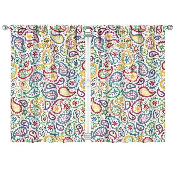 Paisley Design Curtains-blackout Curtains Bedroom Decor Living Room Darkening Grommet Window Drapes 2 Panels Set 41"x63"