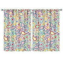 Paisley Design Curtains-blackout Curtains Bedroom Decor Living Room Darkening Grommet Window Drapes 2 Panels Set 41"x63"
