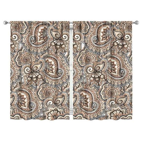 Paisley Design Curtains-blackout Curtains Bedroom Decor Living Room Darkening Grommet Window Drapes 2 Panels Set 52"x 84"