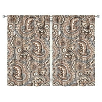 Paisley Design Curtains-blackout Curtains Bedroom Decor Living Room Darkening Grommet Window Drapes 2 Panels Set 52"x 84"
