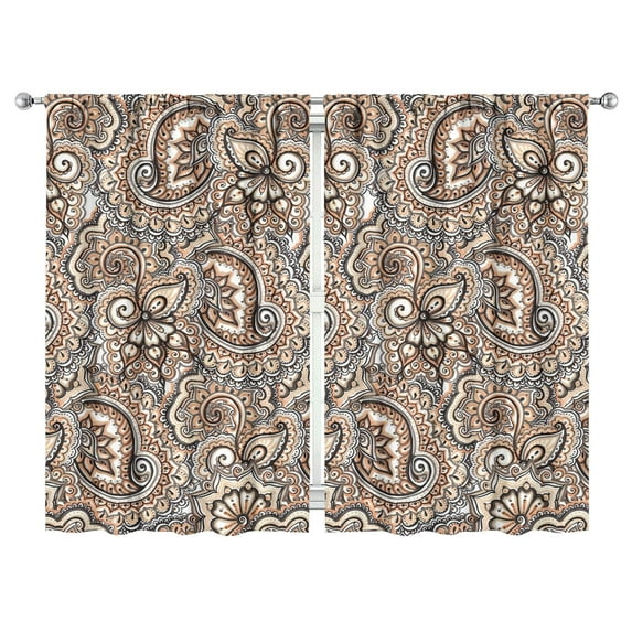 Paisley Design Curtains-blackout Curtains Bedroom Decor Living Room Darkening Grommet Window Drapes 2 Panels Set 52"x 84"