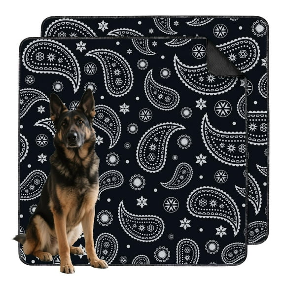 Paisley Design Dog Crate Mat 48"x48", Reusable and Leak-Proof Pad for Absorbing Accidents, Provides Comfort and Floor Protection.