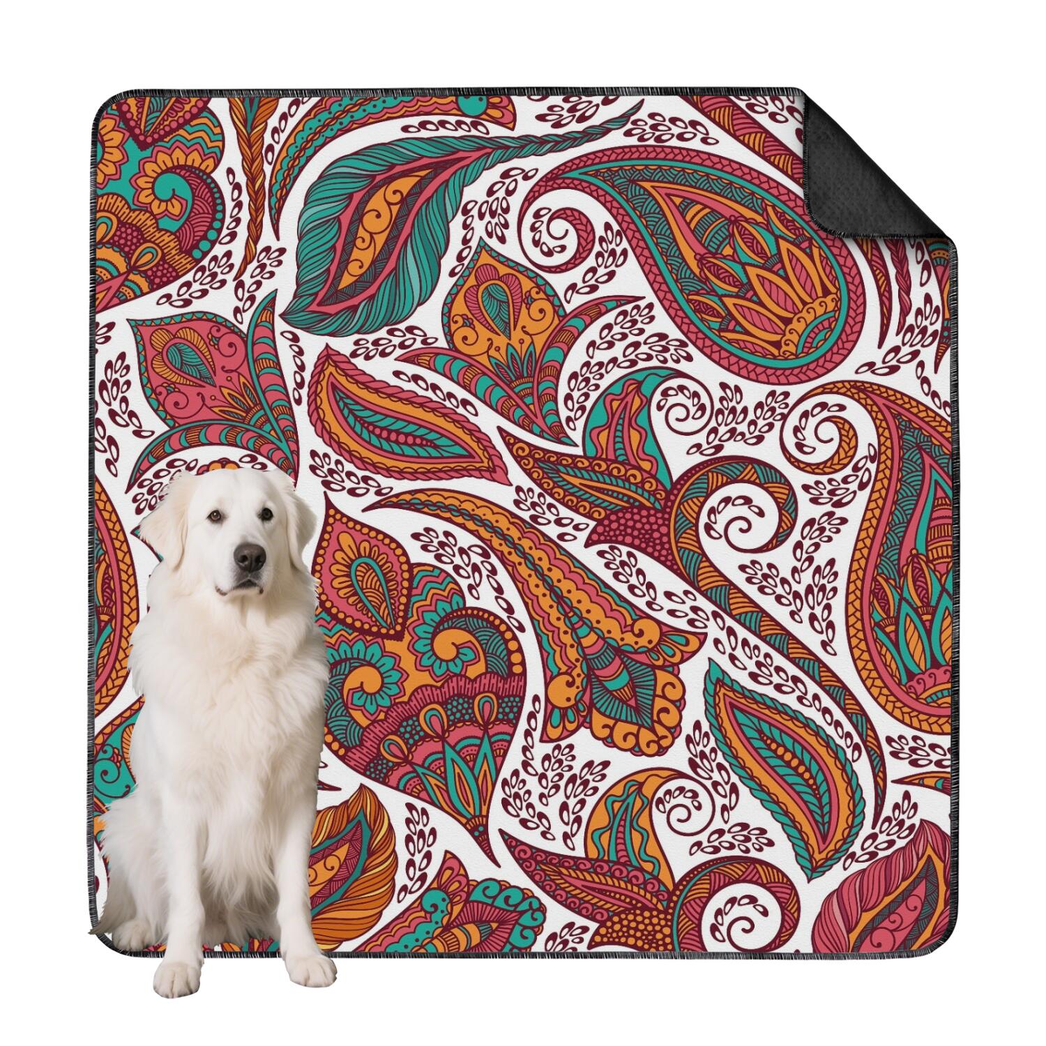 Photo inspiration: Indoor Dog Crate With Washable Mat Reference: Paisley Design Dog Potty Mat 72 X72 Reusable And Washable