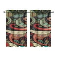 thumbnail image 1 of Paisley Design Kitchen Curtains - Vintage Tier Cafe Curtains for Bathroom Living RV Rod Pocket Window Drapes 36 Inch 2 Panels Set 28"x36" Window Treatment Tiers, 1 of 4