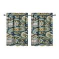 thumbnail image 1 of Paisley Design Kitchen Curtains - Vintage Tier Cafe Curtains for Bathroom Living RV Rod Pocket Window Drapes 36 Inch 2 Panels Set 28"x36" Window Treatment Tiers, 1 of 4