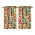 thumbnail image 1 of Paisley Design Kitchen Curtains - Vintage Tier Cafe Curtains for Bathroom Living RV Rod Pocket Window Drapes 36 Inch 2 Panels Set 28"x36" Window Treatment Tiers, 1 of 4