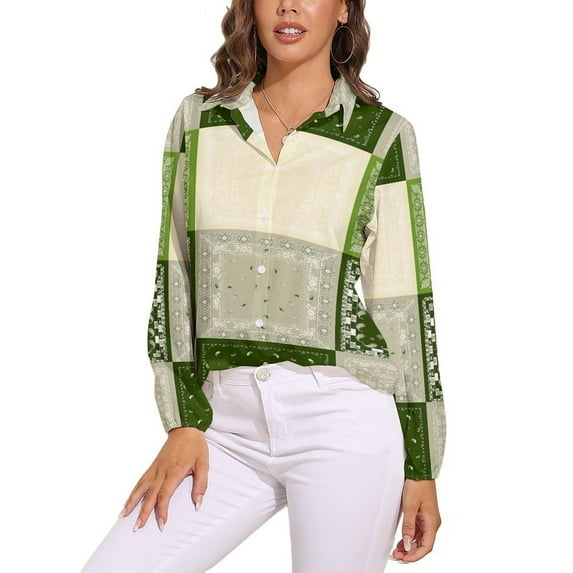 Paisley Design Long Sleeve Blouse Woman Streetwear Casual Shirts Summer Oversize Woman Streetwear Clothing Birthday Present