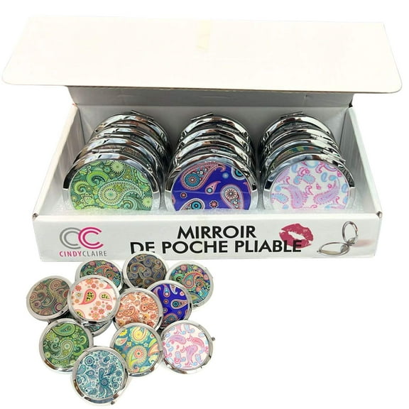 Paisley Design Small Pocket Makeup Mirror  Random Design:1 Pack
