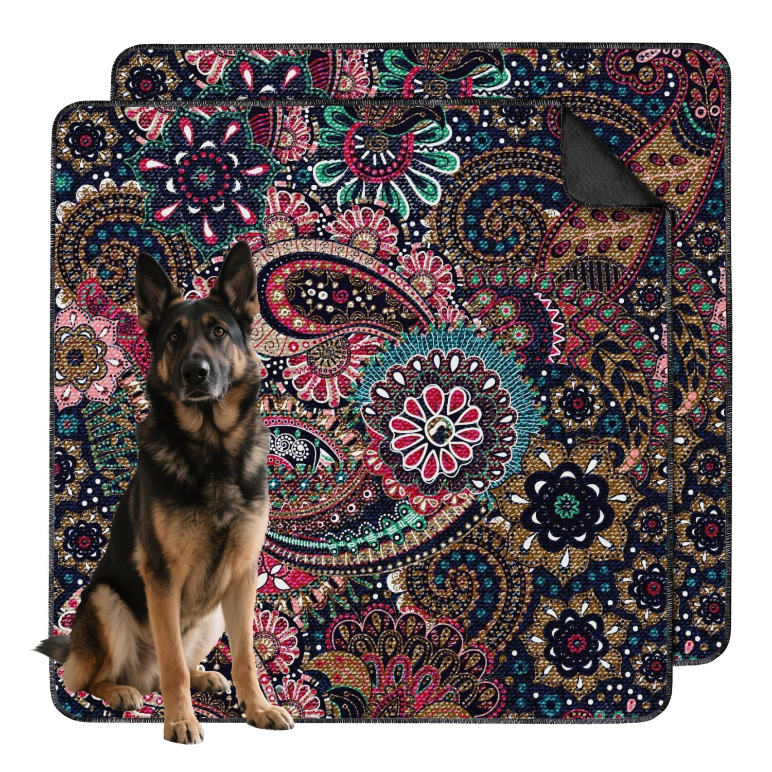 Fresh Look at Paisley Design Washable Dog Pad 48 X48 Absorbent House Training