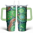 thumbnail image 1 of Paisley Design30 Oz Tumbler with Handle Lid and Straw, Stainless Steel Double Walled Vacuum Insulated Cup, Cute Anniversary Wedding Birthday Gifts Tumbler for Women Men Friends Outdoor Indoor, 1 of 1