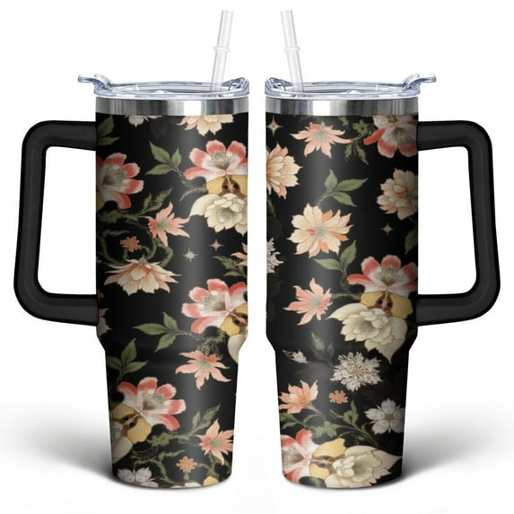 Paisley Design30 Oz Tumbler with Handle Lid and Straw, Stainless Steel Double Walled Vacuum Insulated Cup, Cute Anniversary Wedding Birthday Gifts Tumbler for Women Men Friends Outdoor Indoor