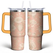 Paisley Design30 Oz Tumbler with Handle Lid and Straw, Stainless Steel Double Walled Vacuum Insulated Cup, Cute Anniversary Wedding Birthday Gifts Tumbler for Women Men Friends Outdoor Indoor