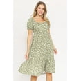 thumbnail image 1 of Paisley Ditsy Floral Square Neck Ruffle Hem Midi Dress | S-3X, 1 of 14