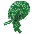 thumbnail image 1 of Paisley Doo Rag Du Rag Do Cotton Bandana Headwrap PICK COLOR Chemo Cap (Kelly Green Paisley II), 1 of 1