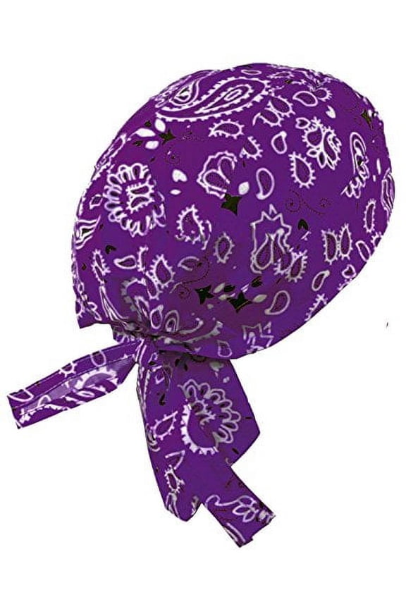 Paisley Doo Rag Du Rag Do Cotton Bandana Headwrap PICK COLOR Chemo Cap (Purple Paisley II)