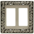 thumbnail image 1 of Franklin Brass 64037 Paisley Double Decorator Wall Plate/Switch Plate/Cover, Brushed Satin Pewter, 1 of 8