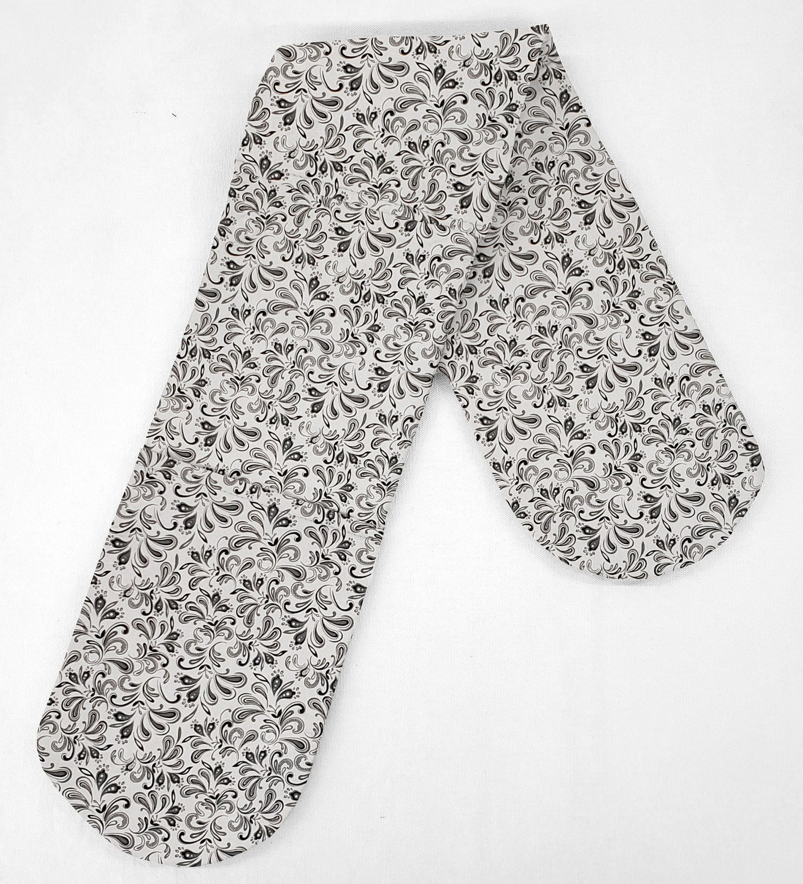 Paisley Double Oven Mitt by Penny's Needful Things (Black & Gray)