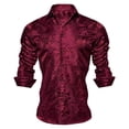 thumbnail image 1 of Paisley Dress Shirts Mens Long Sleeve Button Down Shirts Breathable Wedding Party Tops, 1 of 1