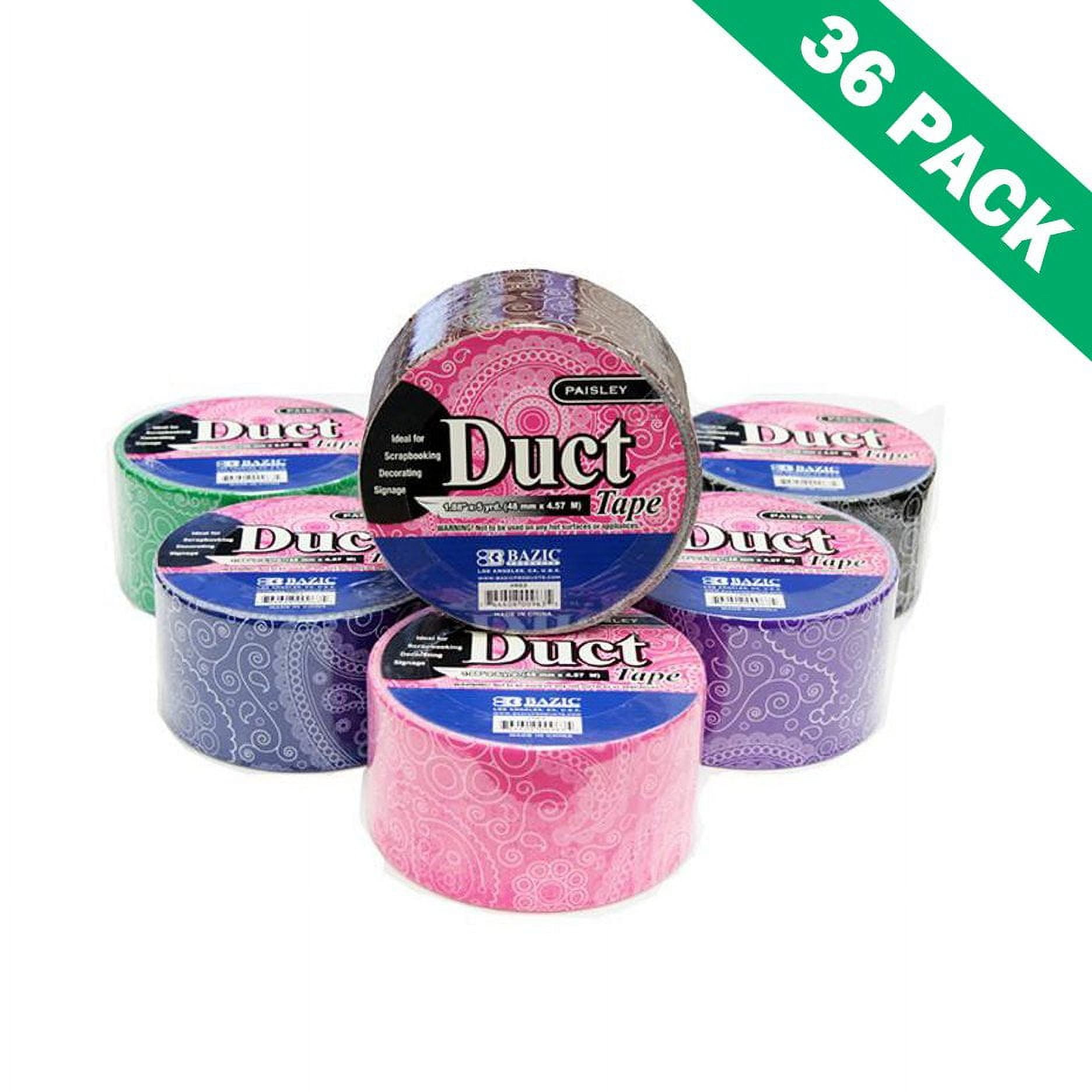 Paisley Duct Tape, Box Of 36 Assorted Colored Duct Tape Sets 1.88 In By