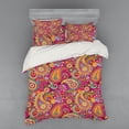 thumbnail image 1 of Paisley Duvet Cover Set, Paisley Patterns Based on Traditional Eastern Pastel Design, Bedding Set with Shams and Fitted Sheet, 3 Sizes, by Ambesonne, 1 of 3
