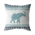 thumbnail image 1 of Amrita Sen Paisley Elephant Double Sided Suede Pillow, Zippered, Blue, 1 of 9
