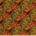 thumbnail image 1 of Ambesonne Paisley Fabric by the Yard Upholstery, Art Deco Oriental Flowers, 2 Yards, Reseda Green Orange, 1 of 4