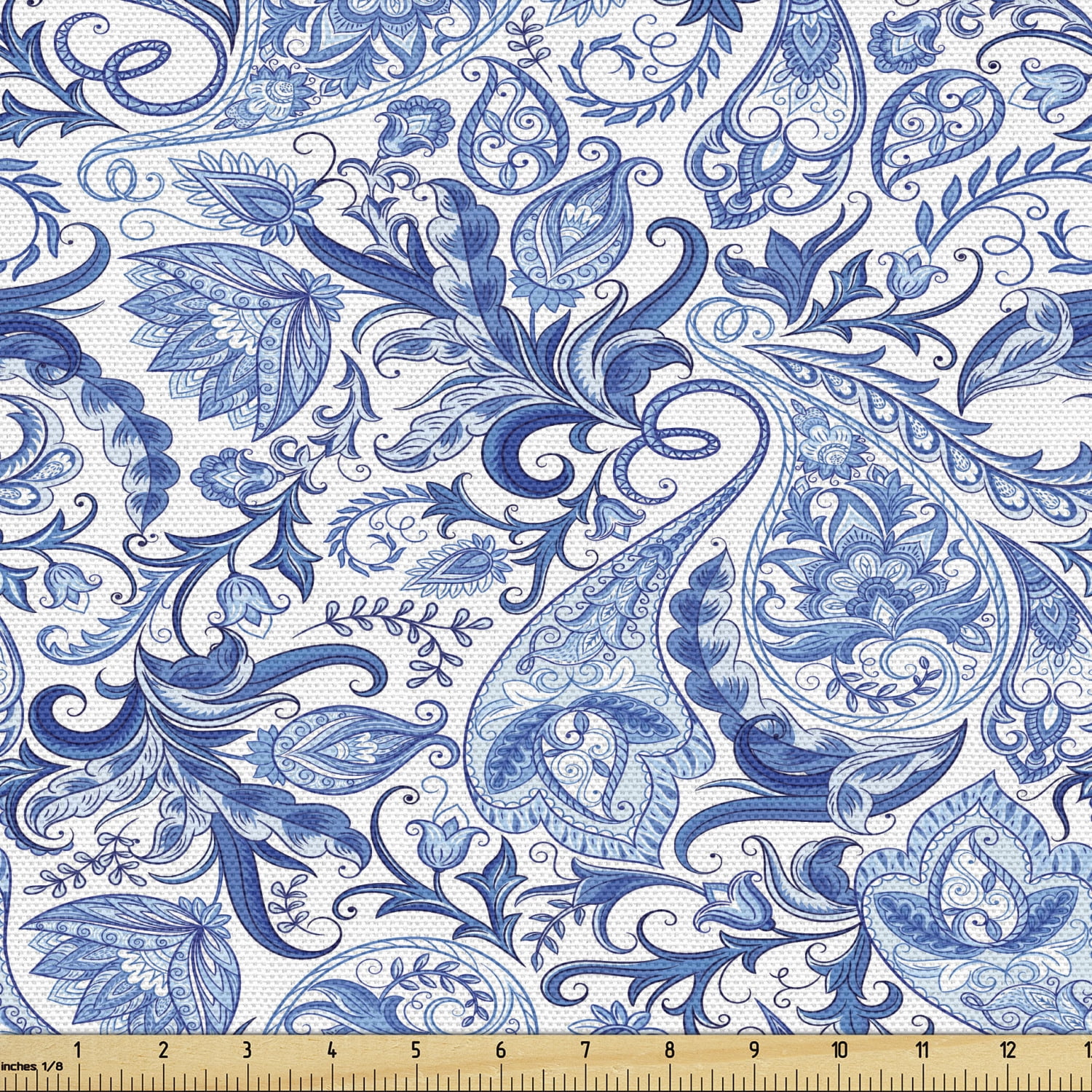 Ambesonne Blue Fabric by the Yard Upholstery, Native Natural, 5 Yards ...