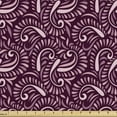 thumbnail image 1 of Paisley Fabric by the Yard, Oriental Eastern Style Ornamental Abstract Persian Curly Wavy Leaf Forms, Decorative Upholstery Fabric for Chairs & Home Accents, Dark Fuchsia Lilac by Ambesonne, 1 of 5