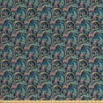 thumbnail image 1 of Paisley Fabric by the Yard, Unusual Boteh Revival Themed Tribal Pattern in Vibrant Tones Image, Decorative Upholstery Fabric for Chairs & Home Accents, Slate Blue Coral by Ambesonne, 1 of 4