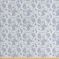 thumbnail image 1 of Ambesonne Paisley Fabric by the Yard Upholstery, Abstract Buds and Dots, 2 Yards, Black and White, 1 of 4