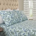 thumbnail image 1 of Paisley Flannel Light Blue Deep Pocket Twin XL Sheet Set by Blue Nile Mills, 1 of 9
