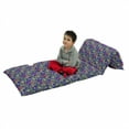 thumbnail image 1 of Paisley Floor Pillow Lounger Cover, Classic Persian Jacquard Boteh Ikat Motifs Old Welsh Pears Art, Nap Mat Printed Fabric Case for 5 Pillows, 88" x 27", Indigo and Olive Green, by Ambesonne, 1 of 5