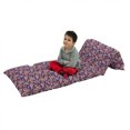 thumbnail image 1 of Paisley Floor Pillow Lounger Cover, Sixties and Seventies Hippie Themed Motives Geometrical and Floral Design Image Print, Nap Mat Printed Fabric Case for 5 Pillows, 88" x 27", Purple, by Ambesonne, 1 of 5
