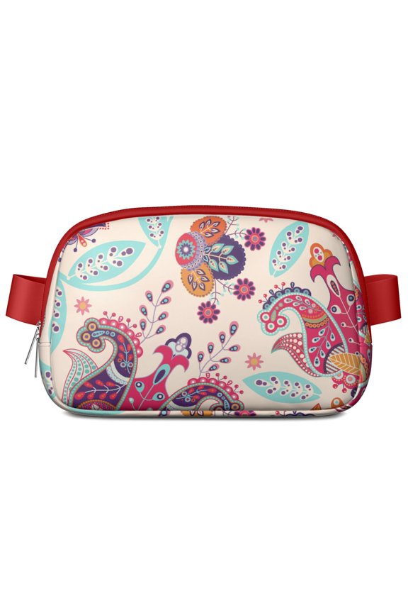 Paisley & Floral Boho Fanny Pack – Vintage Waist Bag with Artistic Chic Design for Women