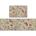 thumbnail image 1 of Paisley Floral Kitchen Rugs and Mats Non Skid Washable Set of 2, Vintage Ethnic Flower Kitchen Floor Mats, Abstract Kitchen Runner Rug, Purple Kitchen Decor, 1 of 6