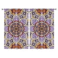 thumbnail image 1 of Paisley Floral Mandala Kitchen Curtains 2 Panels 52x84 Inch Semi-Sheer Geometric Design Treatment, 1 of 2