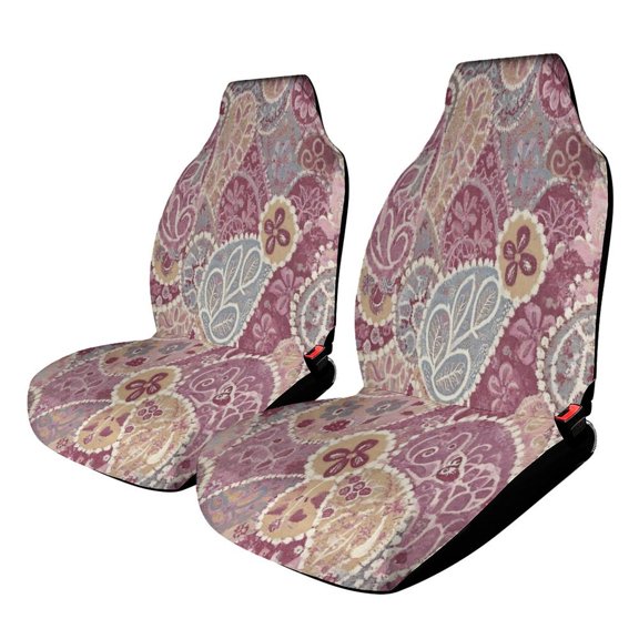 Paisley Floral Textile Design Pattern Car Seat Covers Front Seats Universal Fit for Cars SUV Truck Auto Interior Accessories
