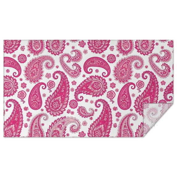 Paisley and Floral White Pattern Waterproof Tablecloth, Rectangular ...