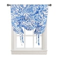 thumbnail image 1 of Paisley Flower Ethnic Style Window Curtain for Living Room Roman Curtains for Kitchen Cafe Tie Up Short Drapes, 1 of 5